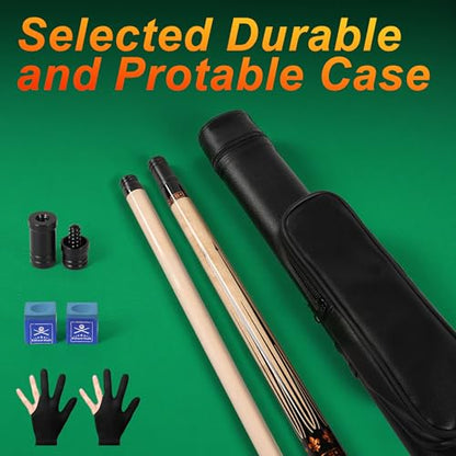 AKLOT Pool Cues,58" Pool Cue Stick Canadian Maple Wood Billiard Cues Sticks for Professional Billiard Players 18 19 20 21 oz - color: 20oz + Case