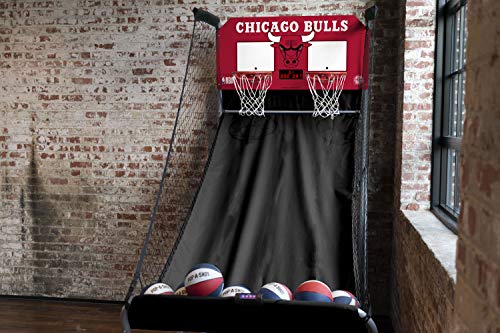 Pop-A-Shot - Home Dual Shot Arcade Basketball Game with NBA Graphics l Sensor Scoring l 16 Game Modes l 7 Balls l Foldable Storage l for All NBA Fans - style: Chicago Bulls