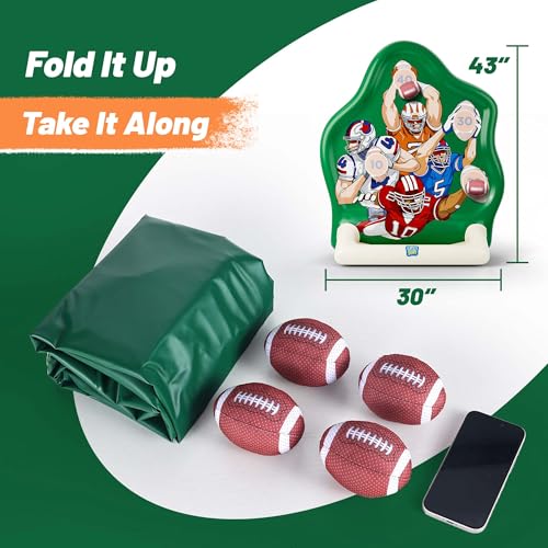 Funscape Kids Inflatable Football Pool Toy, Fun Swimming Pool Soft Ball Toss Game, Outdoor Yard Water Target Sports Activity, Cool Summer Beach Family Party Gift 3 4 5 6 7 8 Yr Boy Girl Child-Football - style: Football