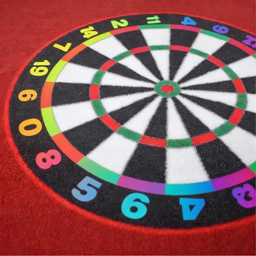 Dart Floor Mat Carpet, Non Slip Rubber Game Mat with Printed Throw Line Sound Absorbing Surface Protective Flooring for Dartboard Practice Home Game Room Use