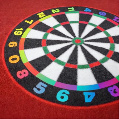 Dart Floor Mat Carpet, Non Slip Rubber Game Mat with Printed Throw Line Sound Absorbing Surface Protective Flooring for Dartboard Practice Home Game Room Use