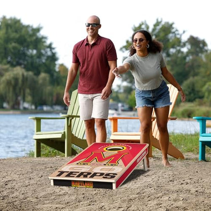 YouTheFan NCAA 2' x 4' Slogan Series Professional Wood Cornhole Game with Logo Bags - color: Maryland Terrapins