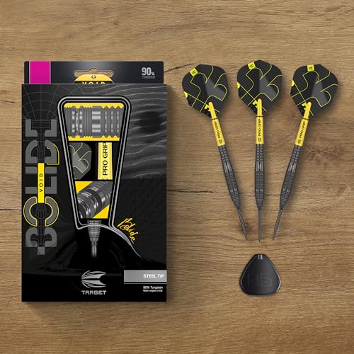Target Darts Bolide Void 90% Tungsten Dart Set, Steel Tip Swiss Point Darts | 21G/22G/23G/24G/25G/25G | Professional Darts Sets, Black Darts, Swiss Point Tool Included - size: 22G, style: Barrel 05