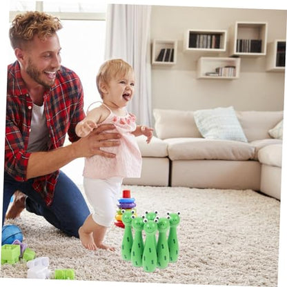 HANABASS 1Set Bowling Set Interactive Frog Bowling Kit for Bowling for Play Safe Sturdy Design for Boys for Family Fun