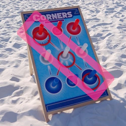 Corners Championship: Ring Toss Reinvented - Yard & Party Game, Wooden Peg Board, Competition Scoring Game, Indoor & Outdoor, Family & Friends Ages 6+