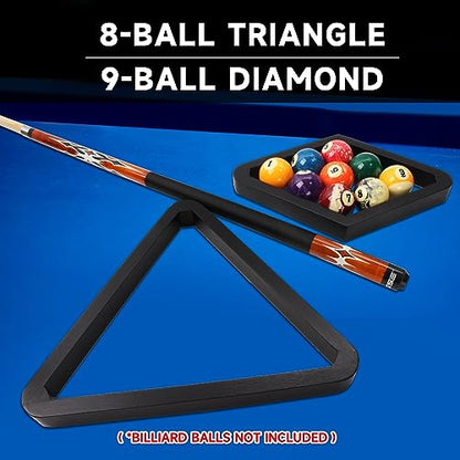 GSE Games & Sports Expert Deluxe Heavy Duty Solid Wood Billiard 8-Ball Triangle / 9-Ball Diamond Pool Ball Racks for 2-1/4" Pool Balls, Billiards Accessories - color: Black, style: Triangle & Diamond Racks
