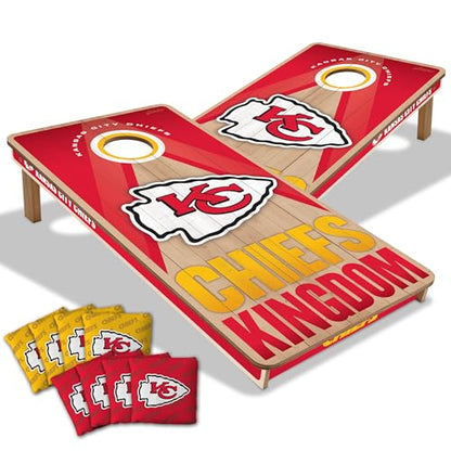 YouTheFan NFL 2' x 4' Slogan Series Professional Wood Cornhole Game with Logo Bags - color: Kansas City Chiefs