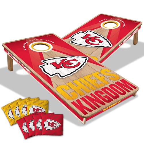 YouTheFan NFL 2' x 4' Slogan Series Professional Wood Cornhole Game with Logo Bags - color: Kansas City Chiefs