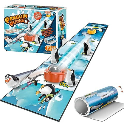 Mini Tabletop Shuffleboard for Kids,Ice Penguin Game,Indoor Table Top Curling Games,Family Board Games