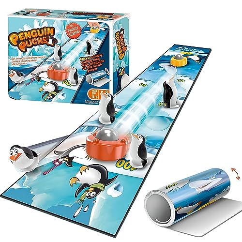 Mini Tabletop Shuffleboard for Kids,Ice Penguin Game,Indoor Table Top Curling Games,Family Board Games