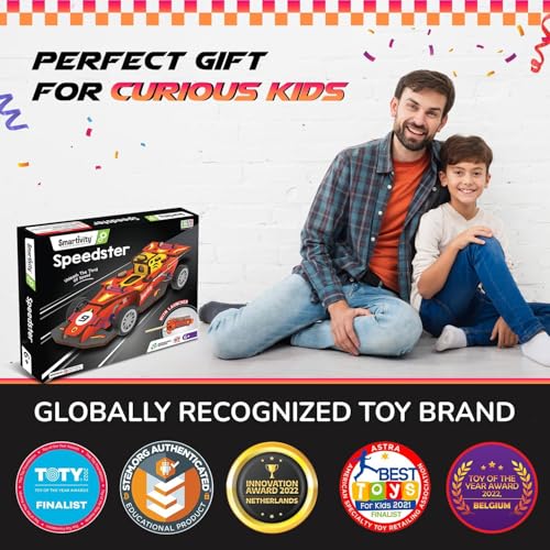 Smartivity DIY F1 Speed Racing Car for Kids | Build Your Own Race Car & Launch It with Elastic Powered Launcher | STEM Toy | Birthday Gift for Boys & Girls 6 7 8 9 10 11 12 Years Old - style: Racing Car