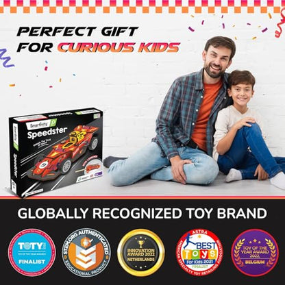 Smartivity DIY F1 Speed Racing Car for Kids | Build Your Own Race Car & Launch It with Elastic Powered Launcher | STEM Toy | Birthday Gift for Boys & Girls 6 7 8 9 10 11 12 Years Old - style: Racing Car