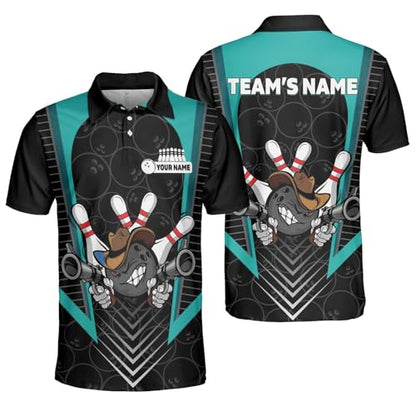 GABITA Personalized Bowling Jerseys for Men, Custom Bowling Polo Shirt, Bowling Shirts Gift for Bowler Team Player - color: A11