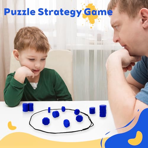 Magnetic Chess Game with Stones, 24 Piece Magnet Game with String for Kids & Adults, Puzzle Strategy Board Games for Family Night, Travel, Party & Camping﻿