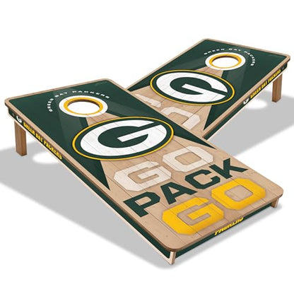 YouTheFan NFL 2' x 4' Slogan Series Professional Wood Cornhole Game - color: Green Bay Packers