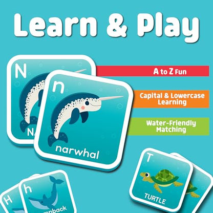 Chuckle & Roar Bath Matching Memory Game for Kids Ages 3+ – Water-Safe Foam Alphabet Matching Game for Toddlers, Bathtub & Pool Learning Fun - color: Bath Matching