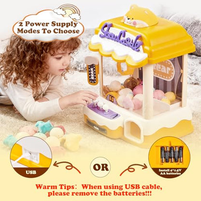 Toy Claw Machine for Kids, Kids Vending Machines with Adjustable Sound, Mini Arcade Claw Machine for Candy Grabber Prize Dispenser Home Party Christmas & Birthday Gifts for Children/Adults, Ages 3+