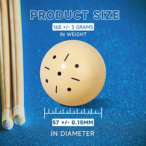 GSE Games & Sports Expert Billiard Practice Training Cue Ball, AAA-Grade PRO Cup Standard Pool Billiard Cue Ball (6 oz 2-1/4" Several Colors Available) - color: 2 Black Dots