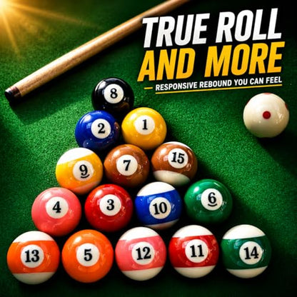 HMQQ Billiard Balls Set 2-1/4" Regulation Size Pool Table Balls for Replacement (16 Resin Balls) - style: 5A 2-1/4" pool ball