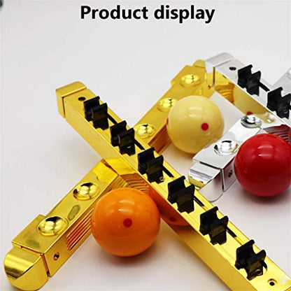 Pool Cue Rack,Wall Mounted 6 Holes Billiard Supplies for Unisex, Gold - color: Gold