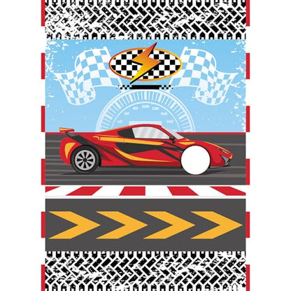 Hooqict Pin The Wheel on The Car Birthday Party Games for Kids Race Car Theme Party Supplies for Boys Monster Truck Party Decorations, Large Pin The Games Poster with 30 Wheel Stickers - style: Car