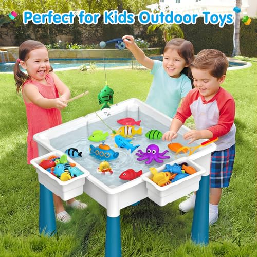 OCATO Kids Activity Table Toddlers Kids Table and Chair Set with 152Pcs Large Marble Run Building Blocks All in One Kid Play Water Tables Sand Tables, STEM Toys for Boys Girls 3 4 5 6 Year Old - color: Multicolor