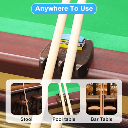 CROWN ME Weighted wooden 2-Cue pool cue stick holder, billiard cue stick holder, chalk holder - style: 2 Holes