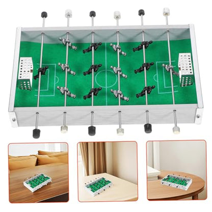 Totority Portable Mini Table Soccer Game Sturdy Alloy and Wood Foosball Table for Indoor Outdoor Use Compact Football Board Game for Family Parties