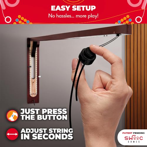 SWOOC Games® - Hideaway Hook and Ring Game On A String - Weather Resistant & Easy Setup - Man Cave Games - Wall Activity for Game Room - Wall Ring Toss Fun for Adults - Bar Activity