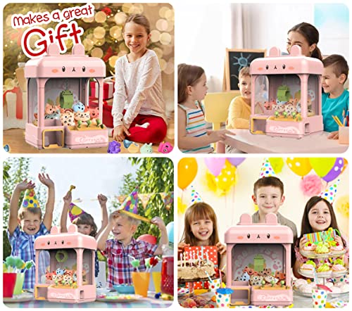 cxjoigxi Large Claw Machine for Kids Adults with Prizes, Adjustable Sound & Light, Mini Vending Machine, Electronic Arcade Crane Game, Candy Dispenser Toy for Girls Birthday Gifts - Bunny