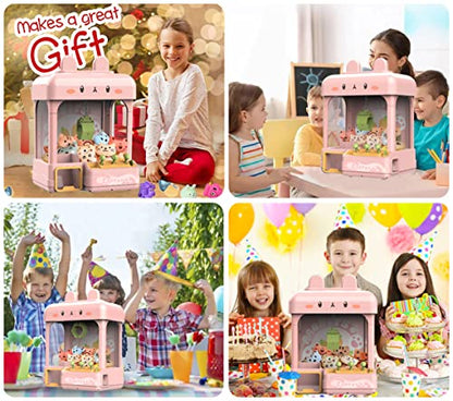 cxjoigxi Large Claw Machine for Kids Adults with Prizes, Adjustable Sound & Light, Mini Vending Machine, Electronic Arcade Crane Game, Candy Dispenser Toy for Girls Birthday Gifts - Bunny