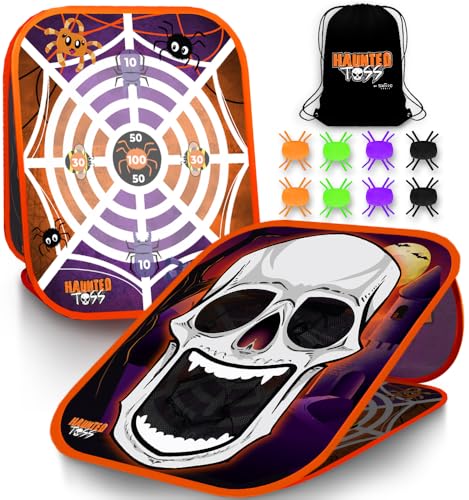 Swooc Games® - Haunted Toss™ | Halloween Games for Kids | 2-in-1 Bean Bag Toss Game | 5-Second Setup | Spooky Halloween Party Games for Kids | Fall Bean Bag Toss Cornhole | Carnival Party Activities