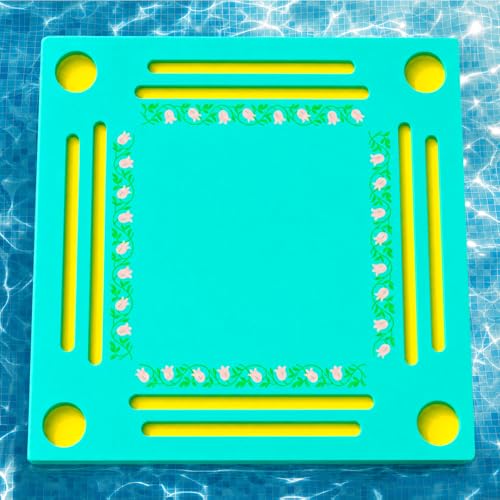 Floating Mahjong Table for Pool - Double-Sided Water Game Tray with Mahjong & Poker Card Playing Surfaces, Swimming Pool and Hot Tub Floating Board for Adults, Lake, Beach
