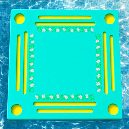 Floating Mahjong Table for Pool - Double-Sided Water Game Tray with Mahjong & Poker Card Playing Surfaces, Swimming Pool and Hot Tub Floating Board for Adults, Lake, Beach