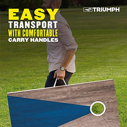 Triumph Sports LED Regulation Cornhole Board Set with Light-Up Boards, 8 Weather-Resistant Cornhole Bags & Durable All-Wood Design Perfect for Tailgates, BBQs, Parties & Backyard Fun