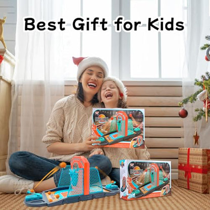 Basketball Shooting Game Toy, Funny Shooting Game, Desktop Table Basketball Games Set, Fast and Frenzied Launching ball - Including 1 Basketball Stand and 10 Balls, Gift for Kids 3-10 Year Old - color: Mint