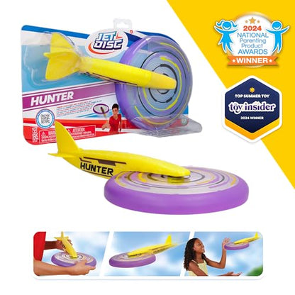 IMC Toys Jet Disc Hunter - 9" Disc and Plane Glider Tail, Great Outdoor Play, Easy to Throw and Catch, for Kids 6 and Up - Violet - color: Violet