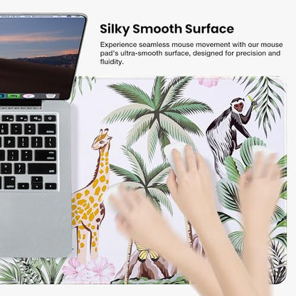 ALOANES Waterproof Mouse Pad with Durable Stitched Edge, Gaming Keyboard, Non-Slip Rubber Base, Extended Desk pad for Gamer, Office& Home, Zoo Mousepad XL(31.50"x11.81"x0.12") - color: 03- Zoo, size: XL(31.5" x 11.8")