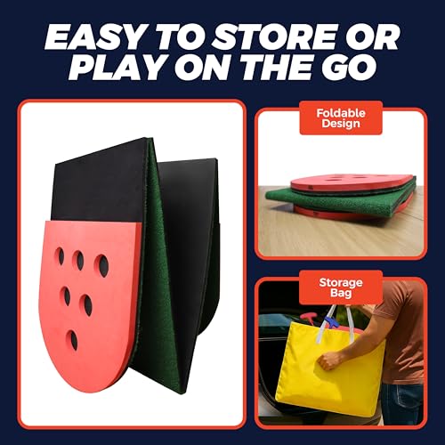 Golf Putting Game Set, Mini Golf Game Set with 2 Putters 2 Balls, 10 Feet Practice Putting Green Mat for Adults, Indoor Outdoor Backyard Party Game