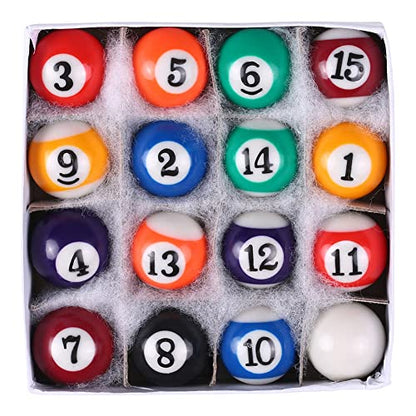 Professional 25mm Children Billiards Table Balls Set Resin Small Pool Cue Balls Full Set 16 Pcs Billiard Balls Set