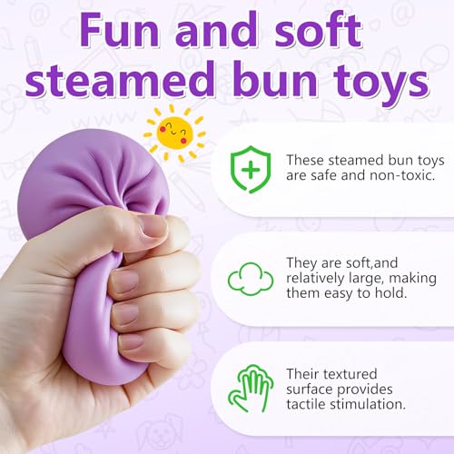 Colorful Dumpling Stress Balls Fidget Toys for Adults & Teens, Mystery Soft Dumpling Squeeze Toy Box, Sensory Stress Relief Squeeze Toys (Yellow) - color: Yellow