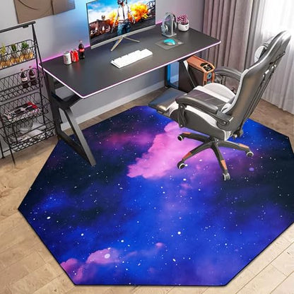 USTIDE Large Gaming Chair Mat for Carpet and Hardwood Floor - Office, Gaming Room Computer Chair Mat - color: Purple