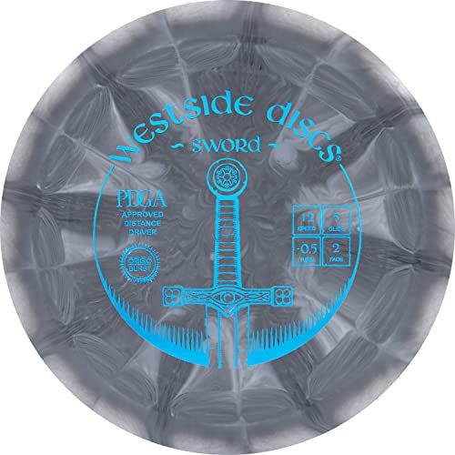 Westside Discs Origio Burst Sword Disc Golf Disc | User Friendly and Controllable Disc Golf Disc | Straight Flying Distance Driver | 170g Plus | Stamp Color Will Vary (Gray) - color: Gray