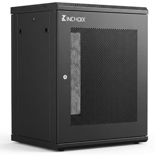 Network Rack Enclosure Cabinet Enclosure for Computer Data Networking Electronic Equipment, Removable Side Panels, Locks, 25in Depth (12U) - size: 12U