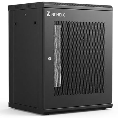 Network Rack Enclosure Cabinet Enclosure for Computer Data Networking Electronic Equipment, Removable Side Panels, Locks, 25in Depth (12U) - size: 12U