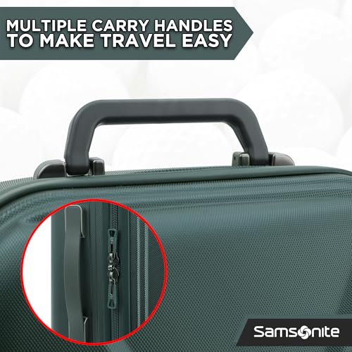 Samsonite Tour Pro Golf Hard Case Travel Bag | Lightweight, Durable ABS Shell, 360 Degree Multi-Directional Shark Wheels - color: Pine Green