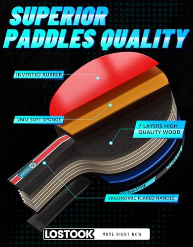 Professional Ping Pong Paddles Set of 2/4 with Table Tennis Rackets and 3 Star Balls, Portable Ping Pong Table Net with Clamps for Any Table, Home/Outdoor Games - color: Black