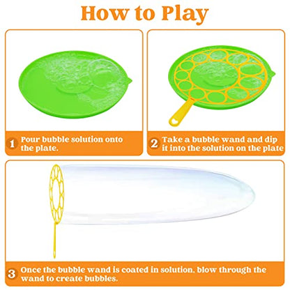 JOYIN Big Bubble Wands Set Bulk for Kids Summer Outdoor Toy Game Activity Party Favors, 18 Pcs Giant Bubble Maker with Tray, 12" Large, 6 Pcs Solution Suitable for All Age People - style: Assorted