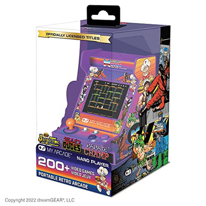 MY ARCADE Data East Hits Nano Player - 4.5" Portable Mini Arcade Machine with 208 Retro Games, 2.4" Color Display - style: Data East