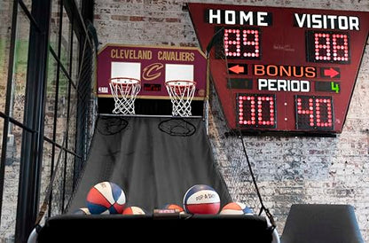 Pop-A-Shot - Home Dual Shot Arcade Basketball Game with NBA Graphics l Sensor Scoring l 16 Game Modes l 7 Balls l Foldable Storage l for All NBA Fans - style: Cleveland Cavaliers